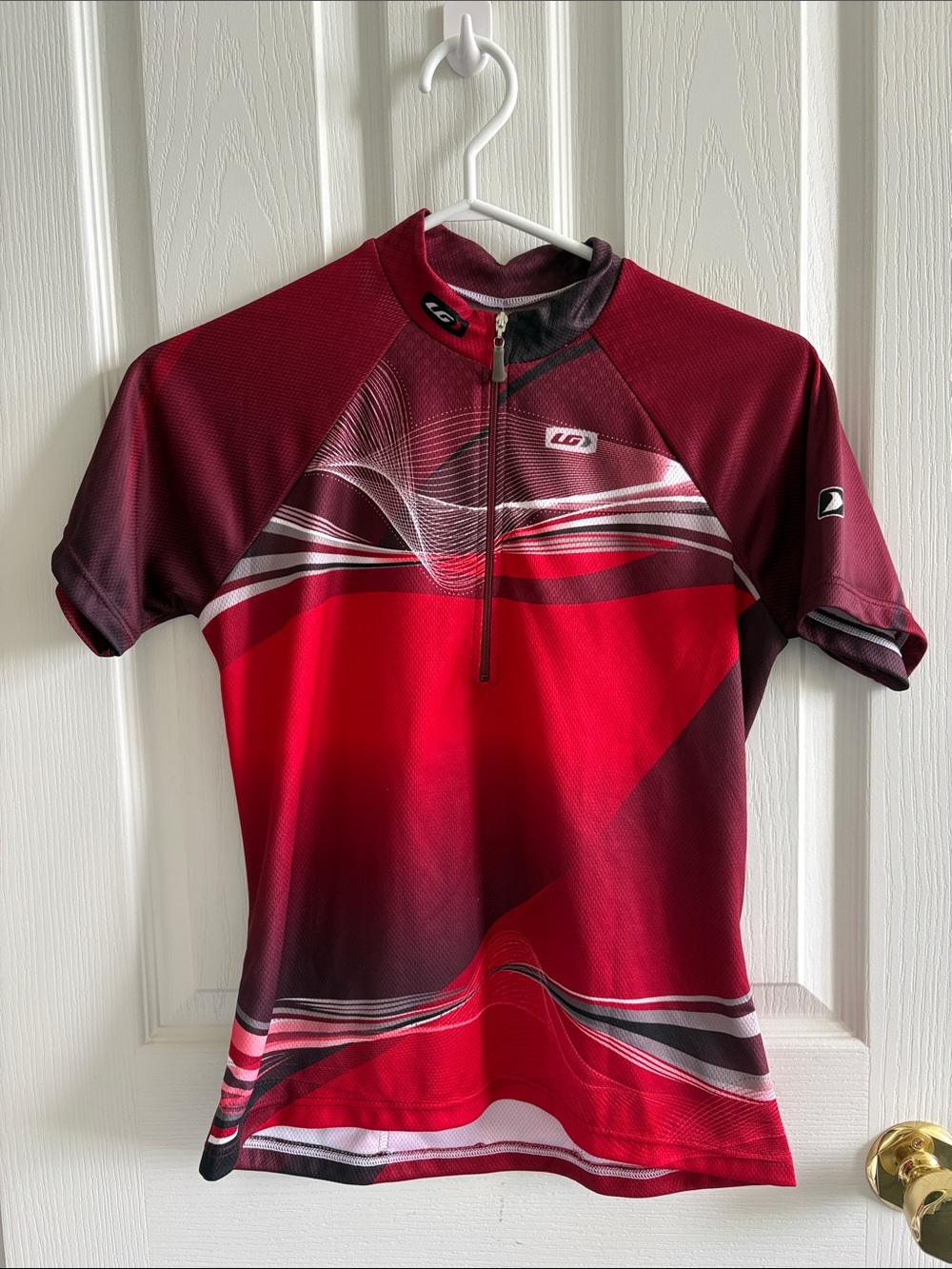 NWT Garneau Red Maroon Cycling Jersey with Zip